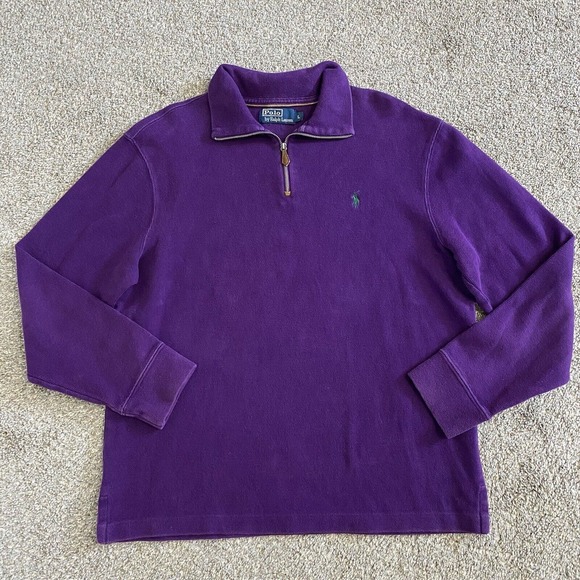 Polo Ralph Lauren Other - Polo Ralph Lauren Men's Size Large Purple Half-Zip Pullover Sweater Sweatshirt